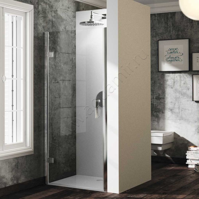 Маятниковая душевая дверь в нишу Huppe Solva pure в серебристом цвете ST2302092321