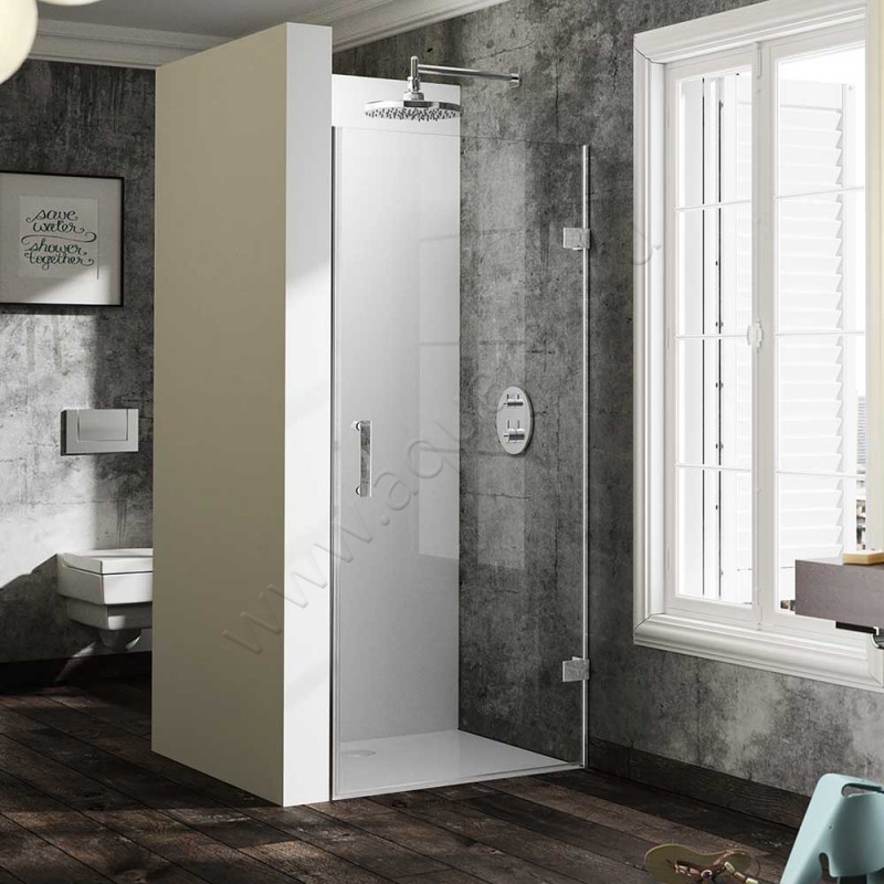 Маятниковая душевая дверь в нишу Huppe Solva pure в серебристом цвете SR2481092322