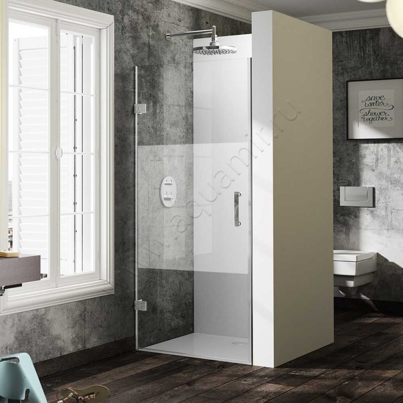 Маятниковая душевая дверь в нишу Huppe Solva pure в серебристом цвете SR2381092373