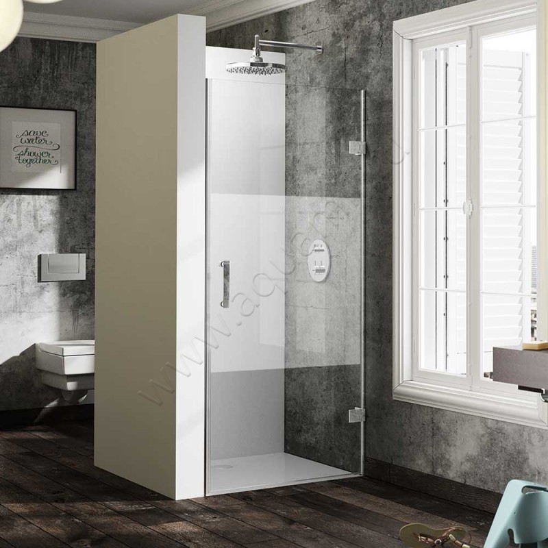 Маятниковая душевая дверь в нишу Huppe Solva pure в серебристом цвете SR2481092375