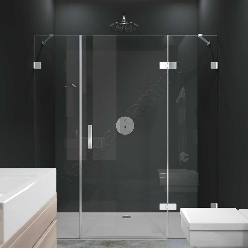 Маятниковая душевая дверь в нишу Huppe Solva pure в серебристом цвете SR1583092322