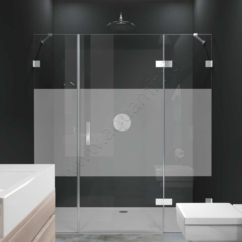 Маятниковая душевая дверь в нишу Huppe Solva pure в серебристом цвете SR1581092375