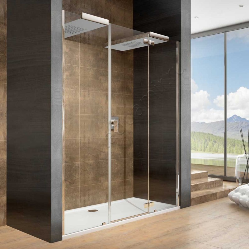 Поворотная душевая дверь в нишу с фиксированным элементом Hoesch CIELA хром 4628118.101401