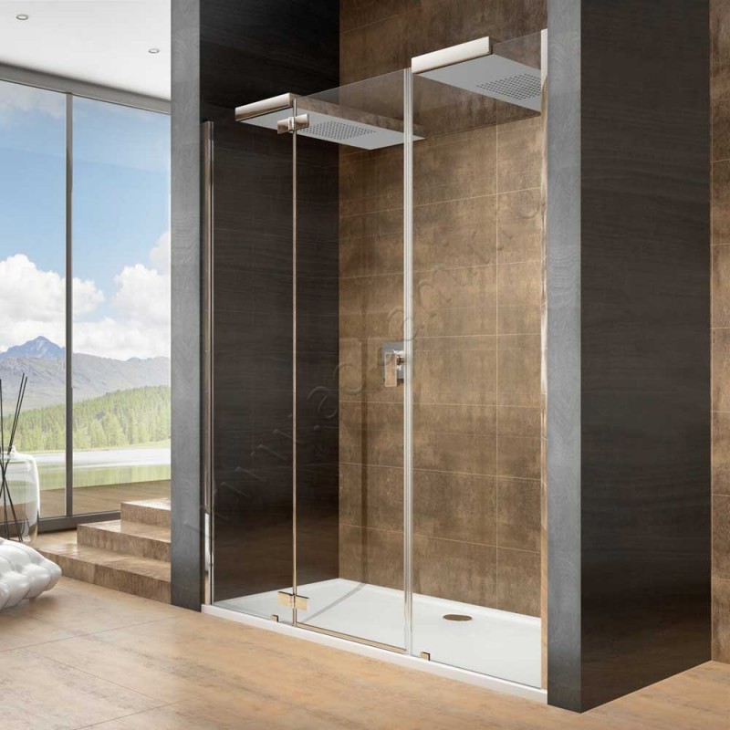 Поворотная душевая дверь в нишу с фиксированным элементом Hoesch CIELA хром 4628123.101401