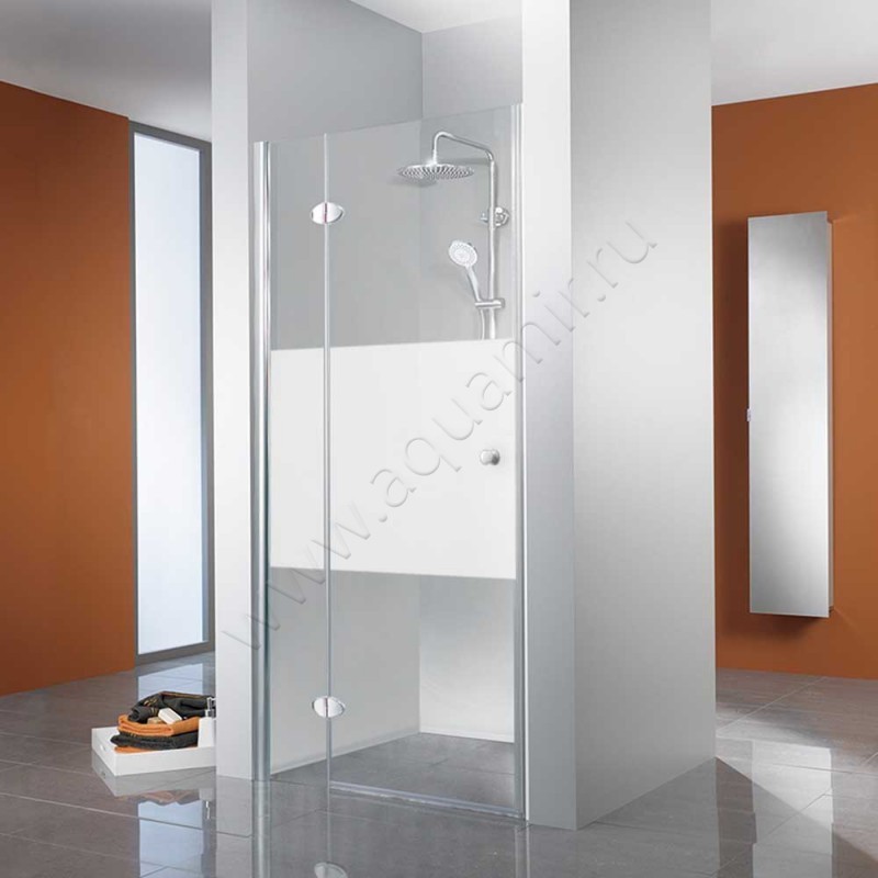 Поворотная душевая дверь в нишу с фиксированным элементом HSK Premium Classic хром 601100-41-100#Li200