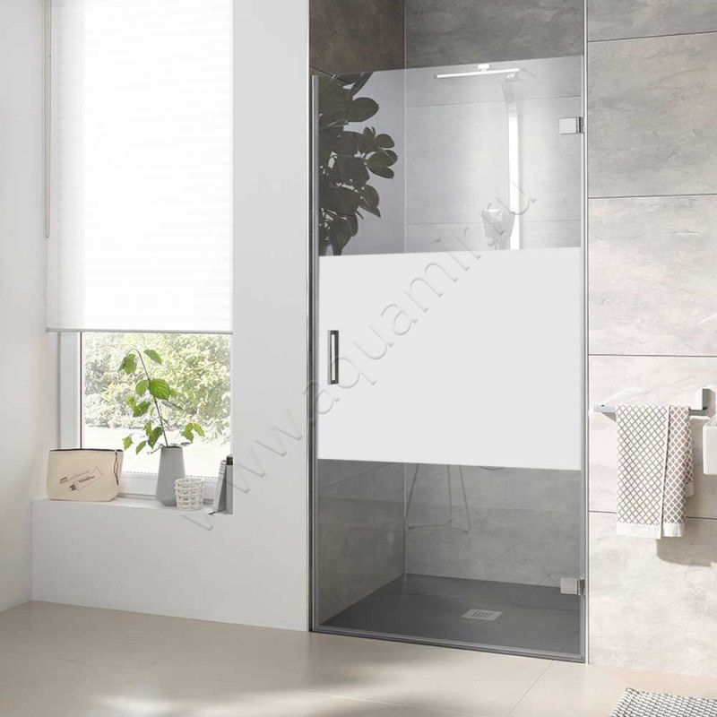 Поворотная душевая дверь в нишу HSK Atelier Plan Pur в цвете сталь AP.201-90-100#Re