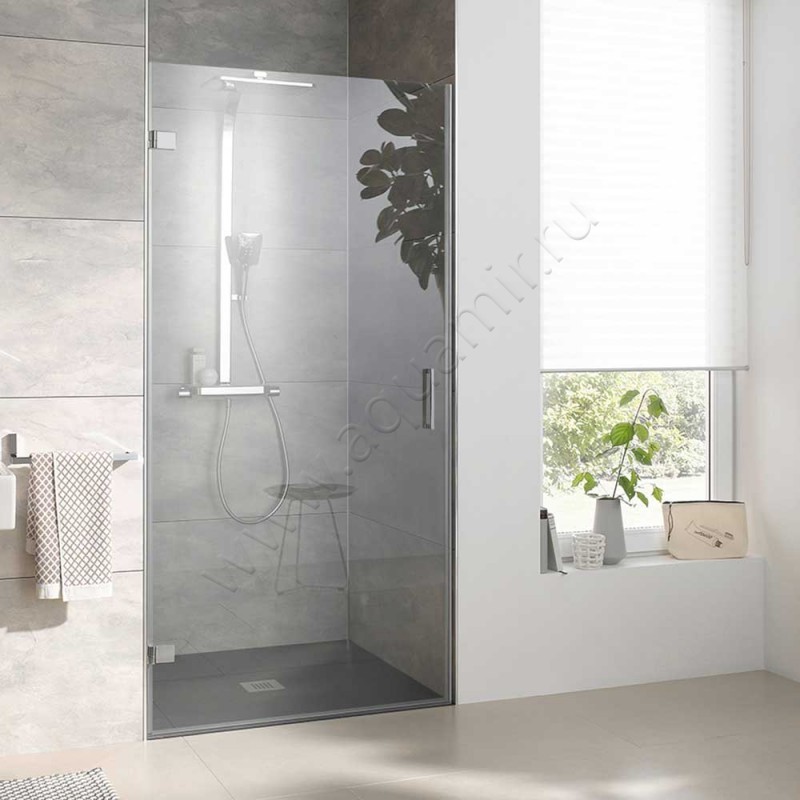 Поворотная душевая дверь в нишу HSK Atelier Plan Pur в цвете сталь AP.201-90-50#Li