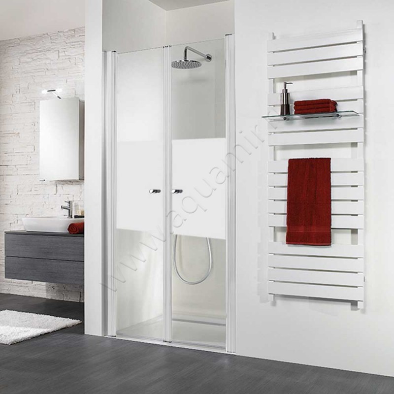 Маятниковая душевая дверь в нишу HSK Exklusiv белая 411080-04-100#Ed200