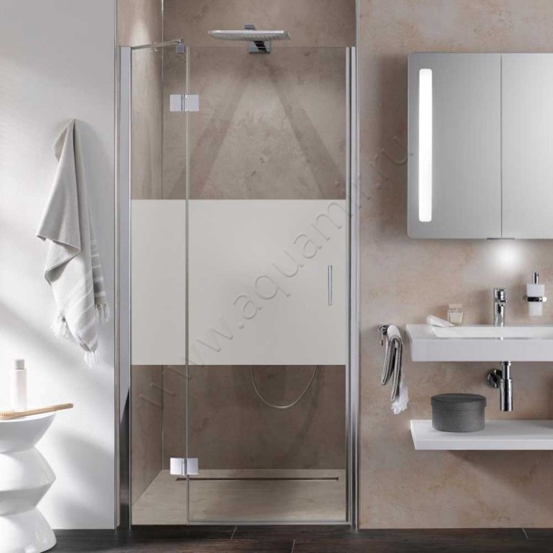 Маятниковая душевая дверь в нишу с фиксированным элементом HSK Aperto хром 2801120-41-100#EdLi