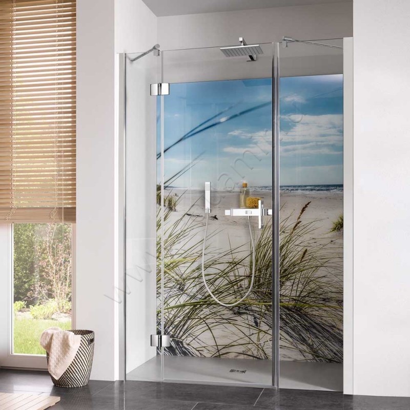 Маятниковая душевая дверь в нишу с фиксированным элементом HSK Aperto хром 2803140-41-50#Li