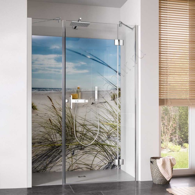 Маятниковая душевая дверь в нишу с фиксированным элементом HSK Aperto хром 2803180-41-50#EdRe