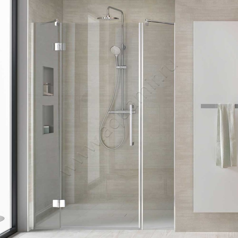 Маятниковая душевая дверь в нишу с фиксированным элементом HSK Aperto Pro хром 28035180-41-50#EdLi