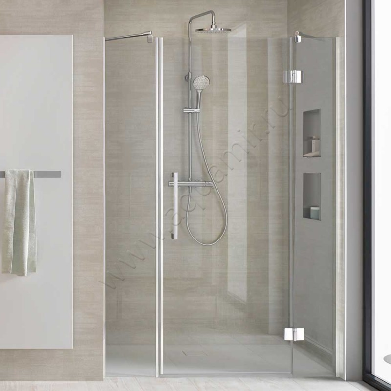 Маятниковая душевая дверь в нишу с фиксированным элементом HSK Aperto Pro хром 28035140-41-50#Re