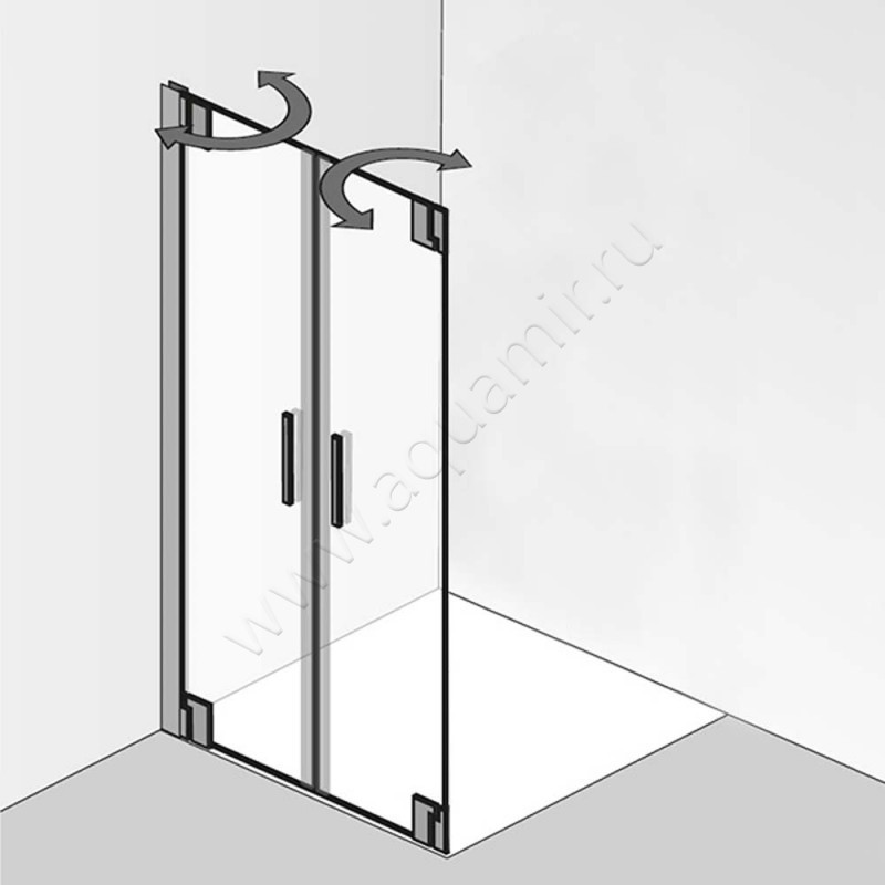 Маятниковая душевая дверь для боковой стенки HSK K2P 2177090-41-50#EdLi