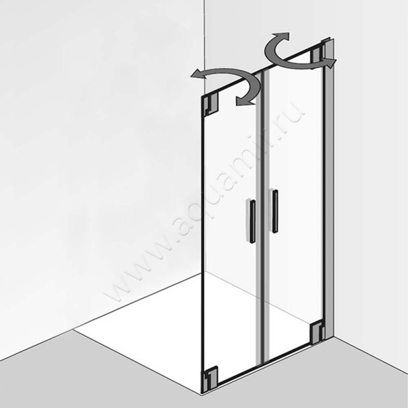 Маятниковая душевая дверь для боковой стенки HSK K2P 2177090-41-50#Re