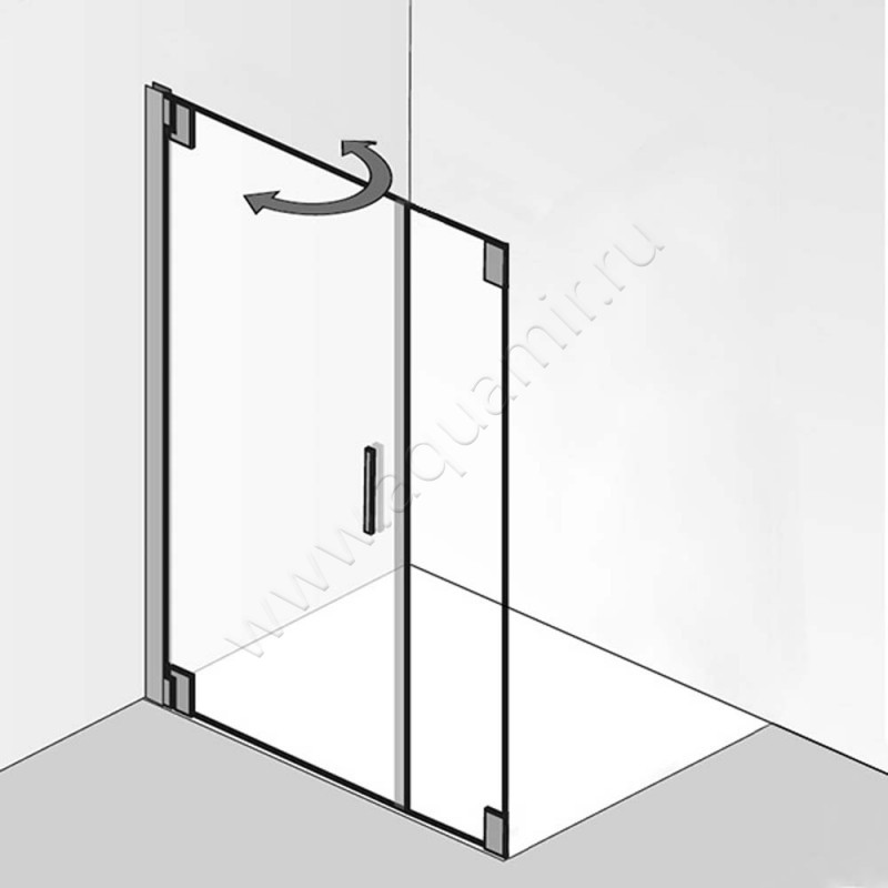 Маятниковая душевая дверь для боковой стенки HSK K2P 2175080-41-50#Li