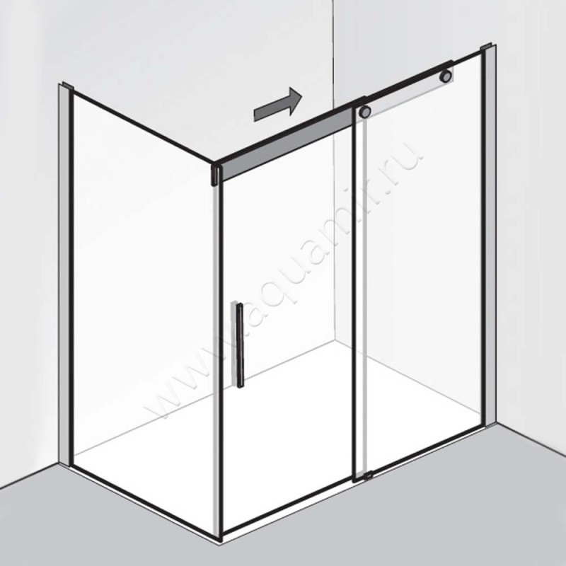 Душевой уголок с раздвижной дверью HSK K2P 2140160-41-50#EdRe