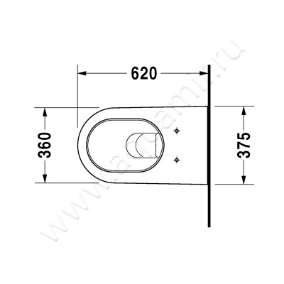 Унитаз подвесной Duravit STARCK 2 2533090000 размеры