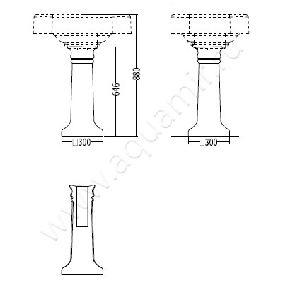 Пьедестал для раковины Devon & Devon Blues IBCOLBLUES размеры