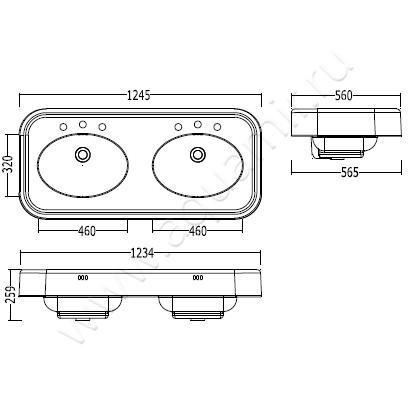 Раковина подвесная Devon & Devon Blues DEWDBLUES(1-3)FBI размеры