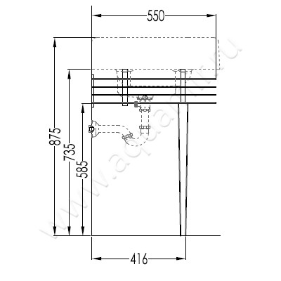 Консоль под раковину Devon & Devon Wide Blues Console DEWIDEBLUESCR размеры