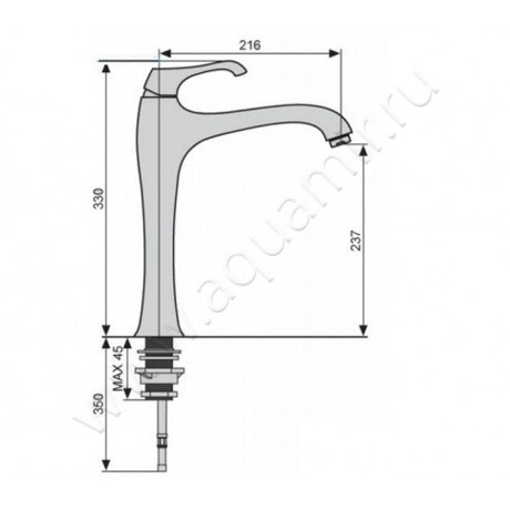 Смеситель для раковины Emmevi Anres CR 76006 размеры
