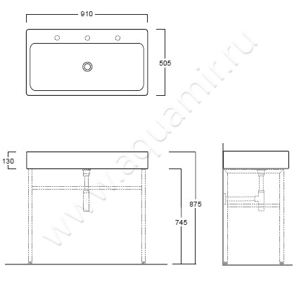 Раковина-чаша накладная Simas Frozen U 90 размеры