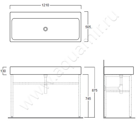 Раковина-чаша накладная Simas Frozen U 120 размеры