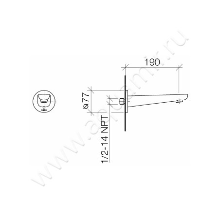 Излив для ванны Villeroy & Boch Subway 13 801 935-00 размеры