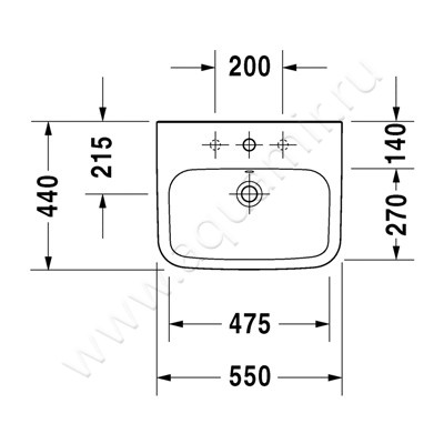 Рукомойник подвесной Duravit DuraStyle 2319550000 размеры
