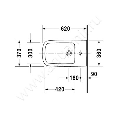 Биде подвесное Duravit DuraStyle 228615 00 00 размеры
