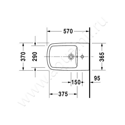 Биде напольное Duravit DuraStyle 228410 00 00 размеры