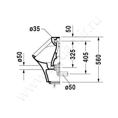 Писсуар подвесной электронный Duravit DuraStyle 2804310000 размеры