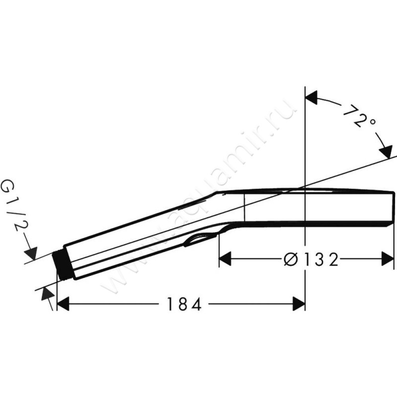 Душевая лейка Hansgrohe Rainfinity 26864700 размеры
