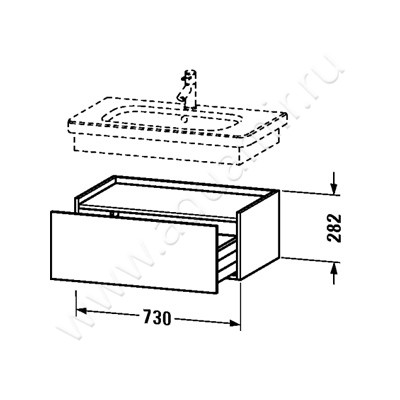 Тумба подвесная Duravit DuraStyle DS628105252 размеры
