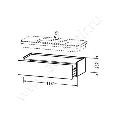 Тумба подвесная Duravit DuraStyle DS628305252 размеры