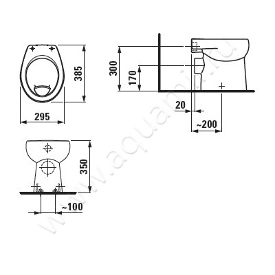 Унитаз приставной Laufen FLORAKIDS 8220360000271 размеры