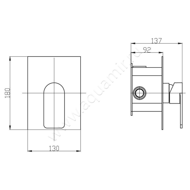 Встраиваемый смеситель для душа BelBagno NOVA NOV-DASM-IN размеры