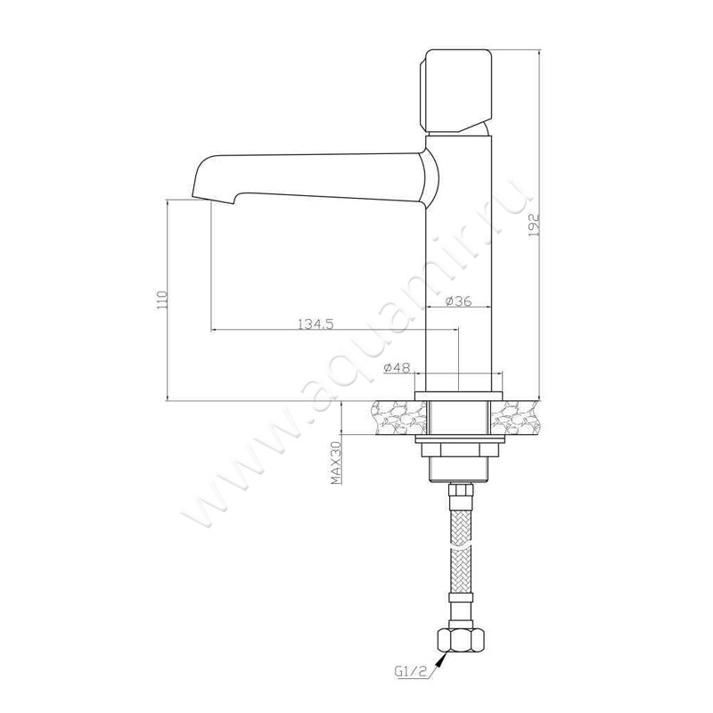 Смеситель для раковины BelBagno UNO UNO-LVM-ORO размеры
