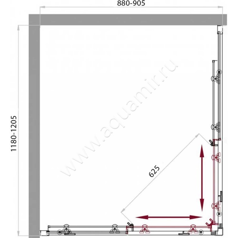 Душевой уголок BelBagno SELA SELA-AH-2-120/90-P-Cr размеры