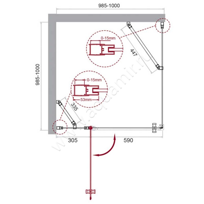 Душевой уголок BelBagno ETNA ETNA-A-12-100-C-Cr размеры