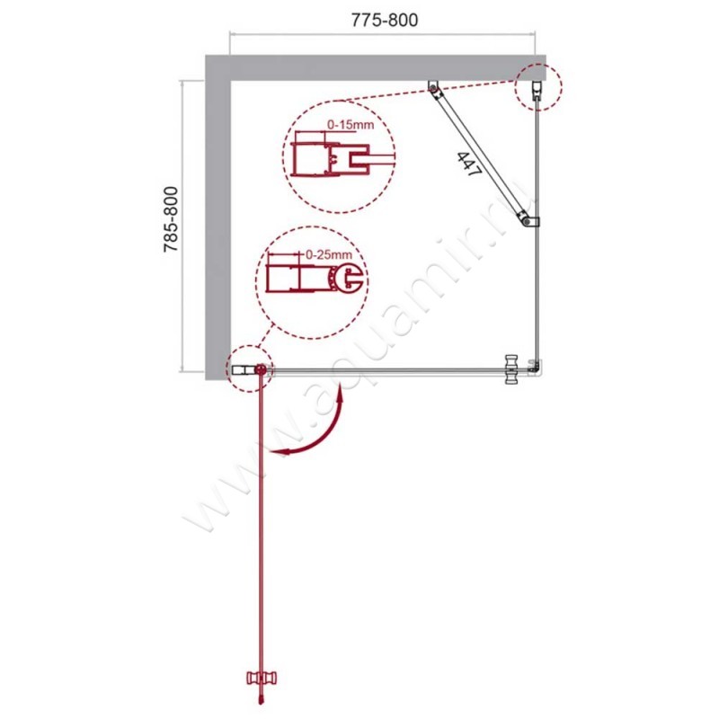 Душевой уголок BelBagno ETNA ETNA-A-1-80-C-Cr размеры