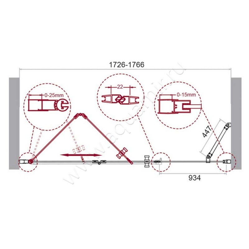 Душевая дверь в нишу BelBagno ALBANO ALBANO-BS-13-100+80-C-Cr размеры