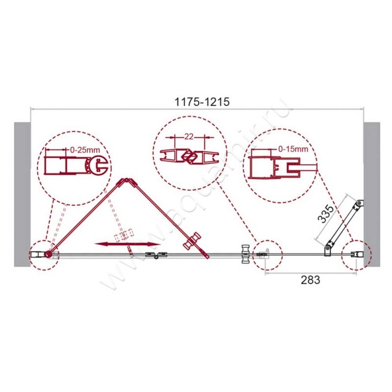 Душевая дверь в нишу BelBagno ALBANO ALBANO-BS-13-30+90-C-Cr размеры