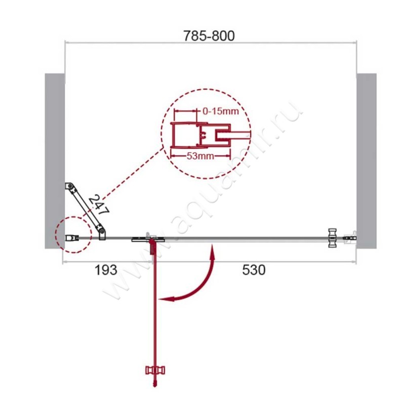 Душевая дверь в нишу BelBagno KRAFT KRAFT-B-12-60-20-C-Cr-L размеры