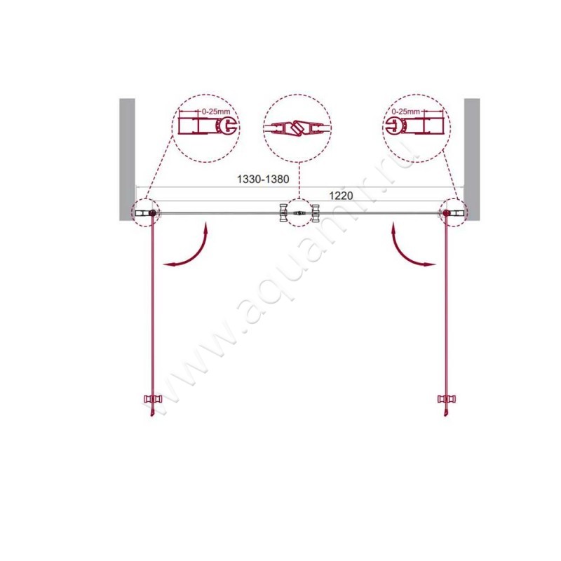 Душевая дверь в нишу BelBagno ETNA ETNA-B-2-140-C-Cr размеры