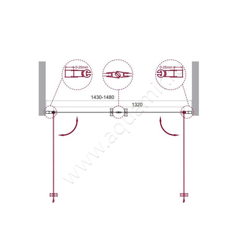 Душевая дверь в нишу BelBagno ETNA ETNA-B-2-150-C-Cr размеры