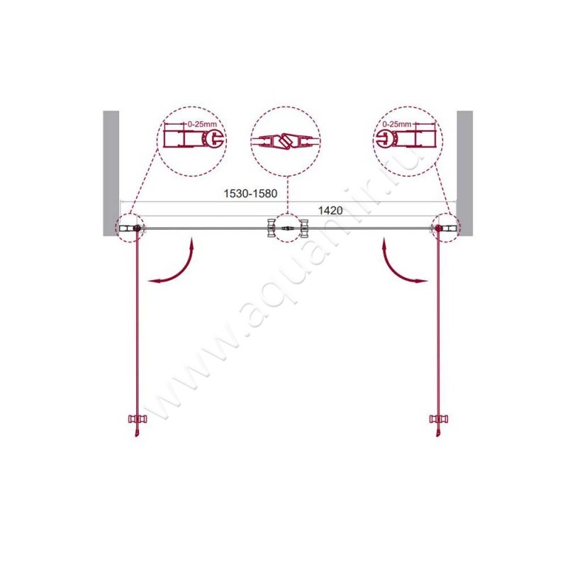 Душевая дверь в нишу BelBagno ETNA ETNA-B-2-160-C-Cr размеры