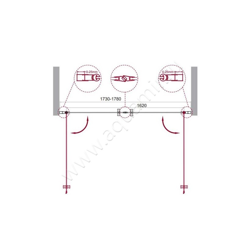 Душевая дверь в нишу BelBagno ETNA ETNA-B-2-180-C-Cr размеры
