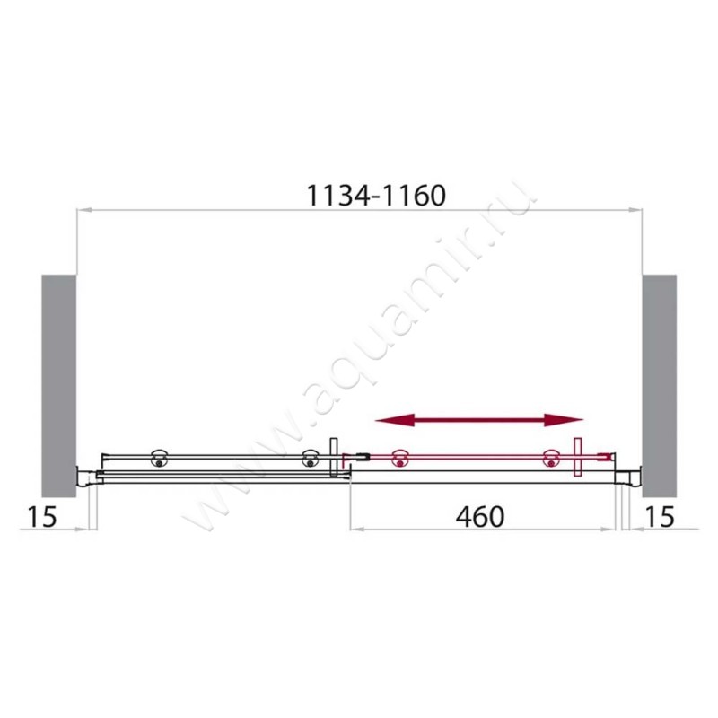 Душевая дверь в нишу BelBagno UNO UNO-BF-1-115-C-Cr размеры